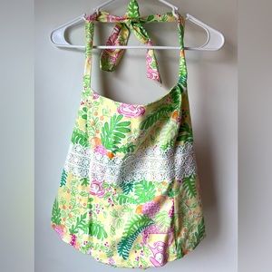 Lilly Pulitzer White Label Aliya halter
Lemon Sherbet Yellow Paradise print